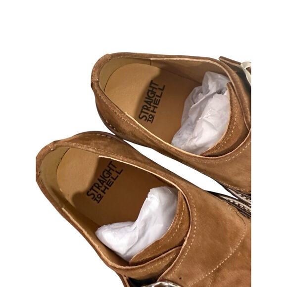 Straight To Hell MEMPHIS BROWN SUEDE CREEPERS Rockabilly Style Edgy M 7.5 W 9 main image 5